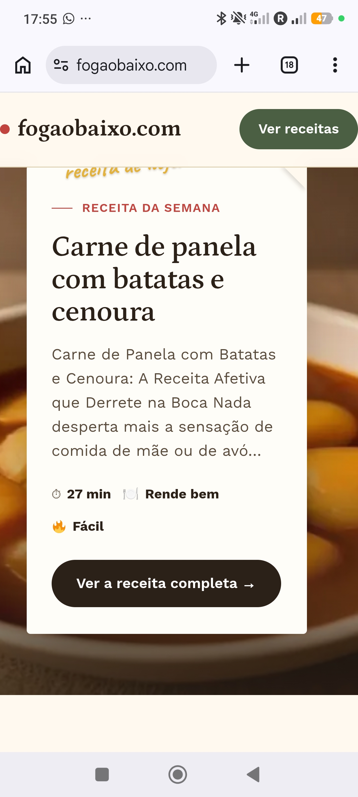 Fogão Baixo — Blog de receitas automatizado com IA