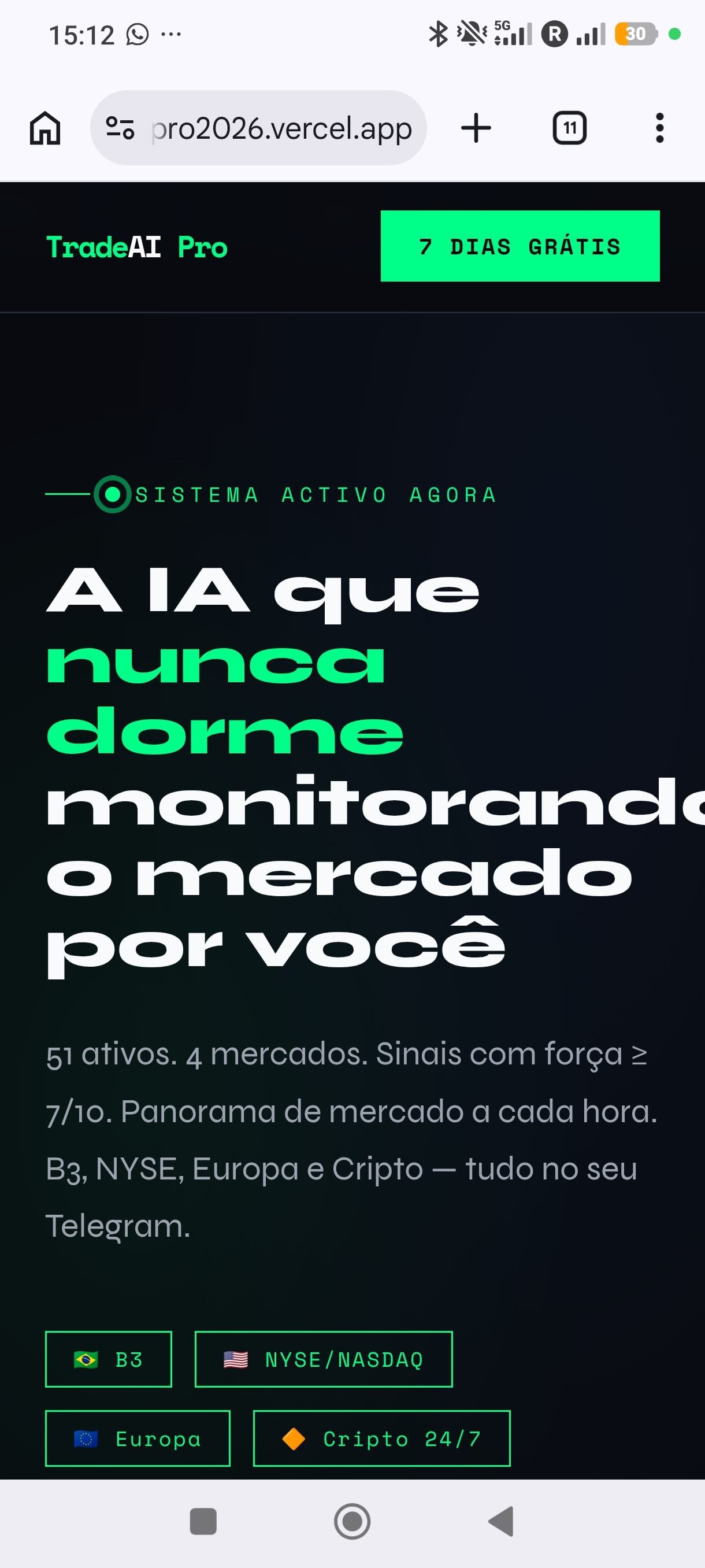 TradeAI Pro — plataforma de sinais de trading